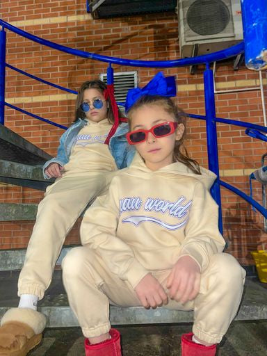 Baseball hood set cream