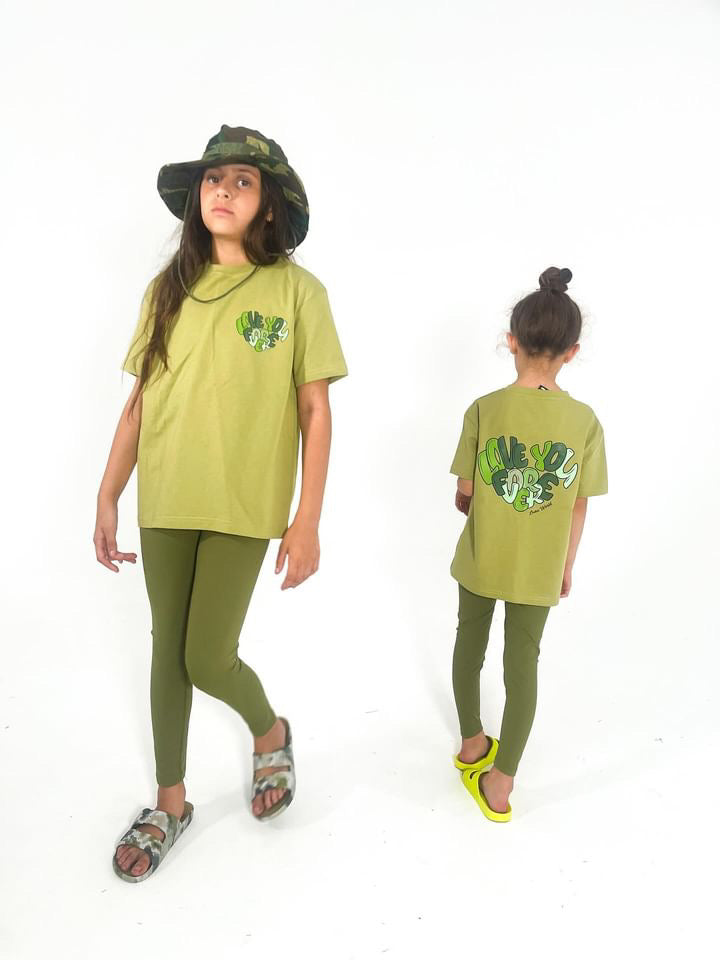 Love you forever oversize t-shirt olive
