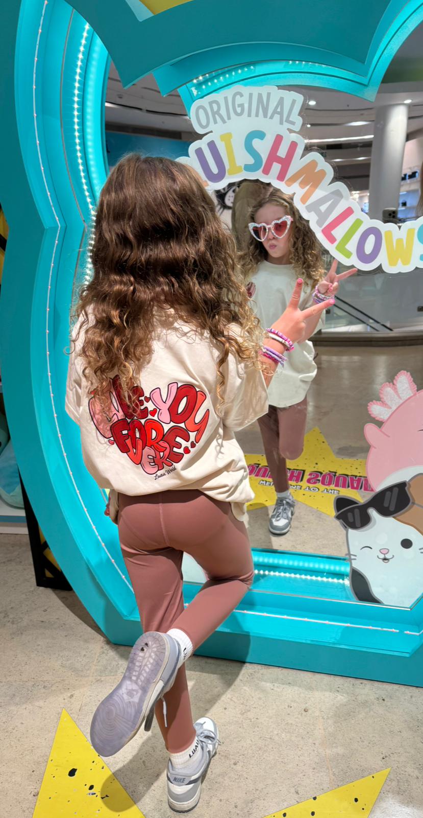 Love you forever Tshirt natural with pink