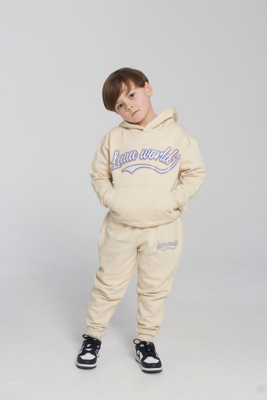Baseball hood set cream